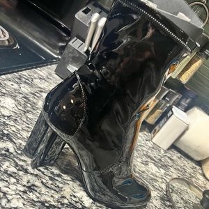 Louis Vuitton black silhouette ankle boots leather